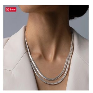 Jenny Bird Silver Priya Double Strand Chain Necklace
